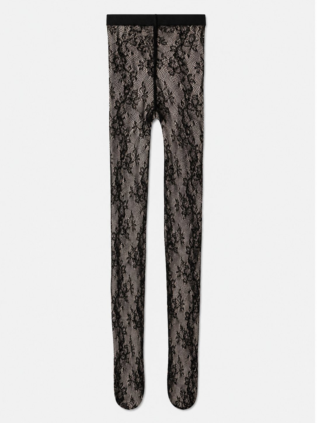 Black Floral Lace Tights