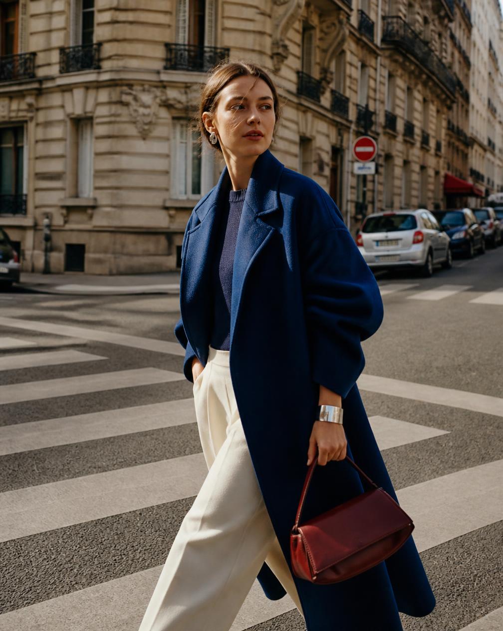 Street style in a long camel trench